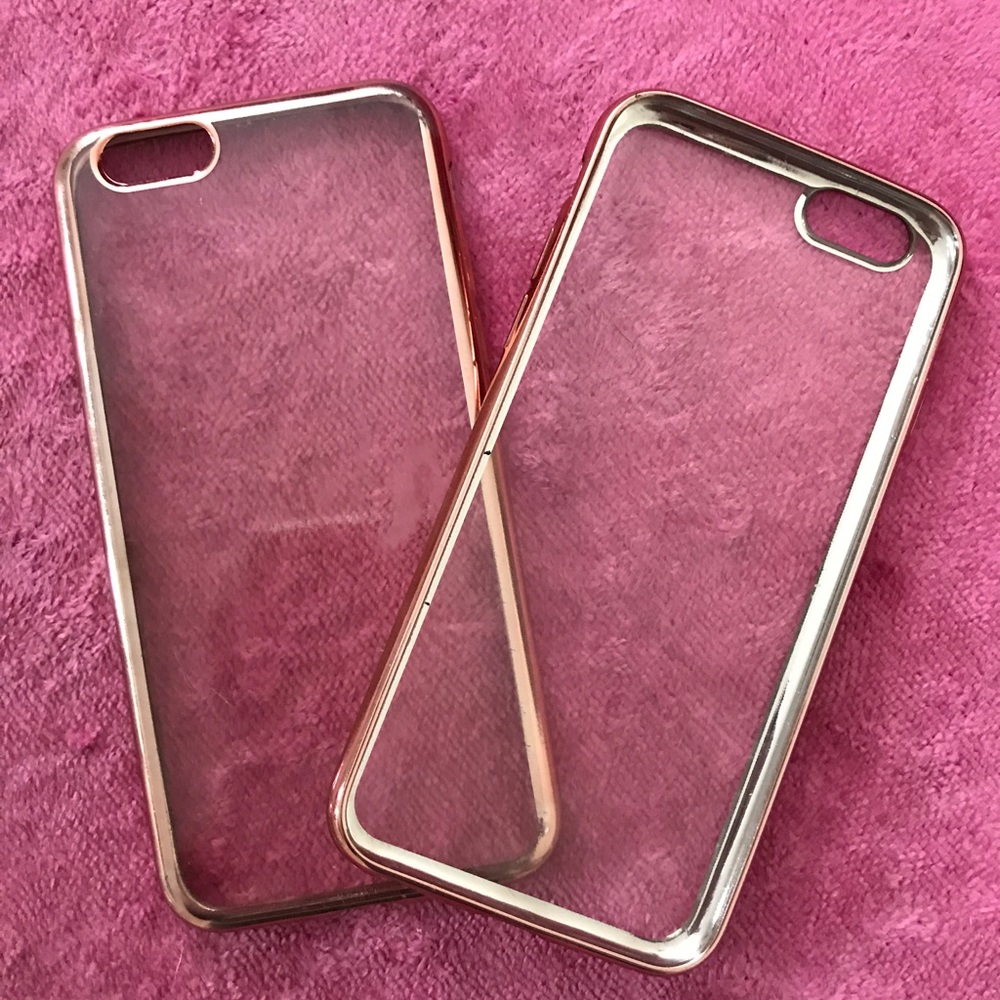 iPhone 6/ iPhone 6s clear case with rose gold trim