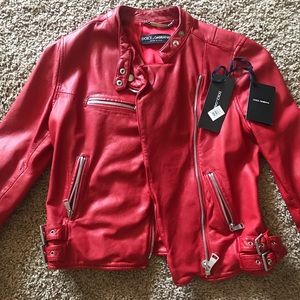 Dolce & Gabbana leather moto jacket