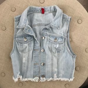 H&M cropped denim vest