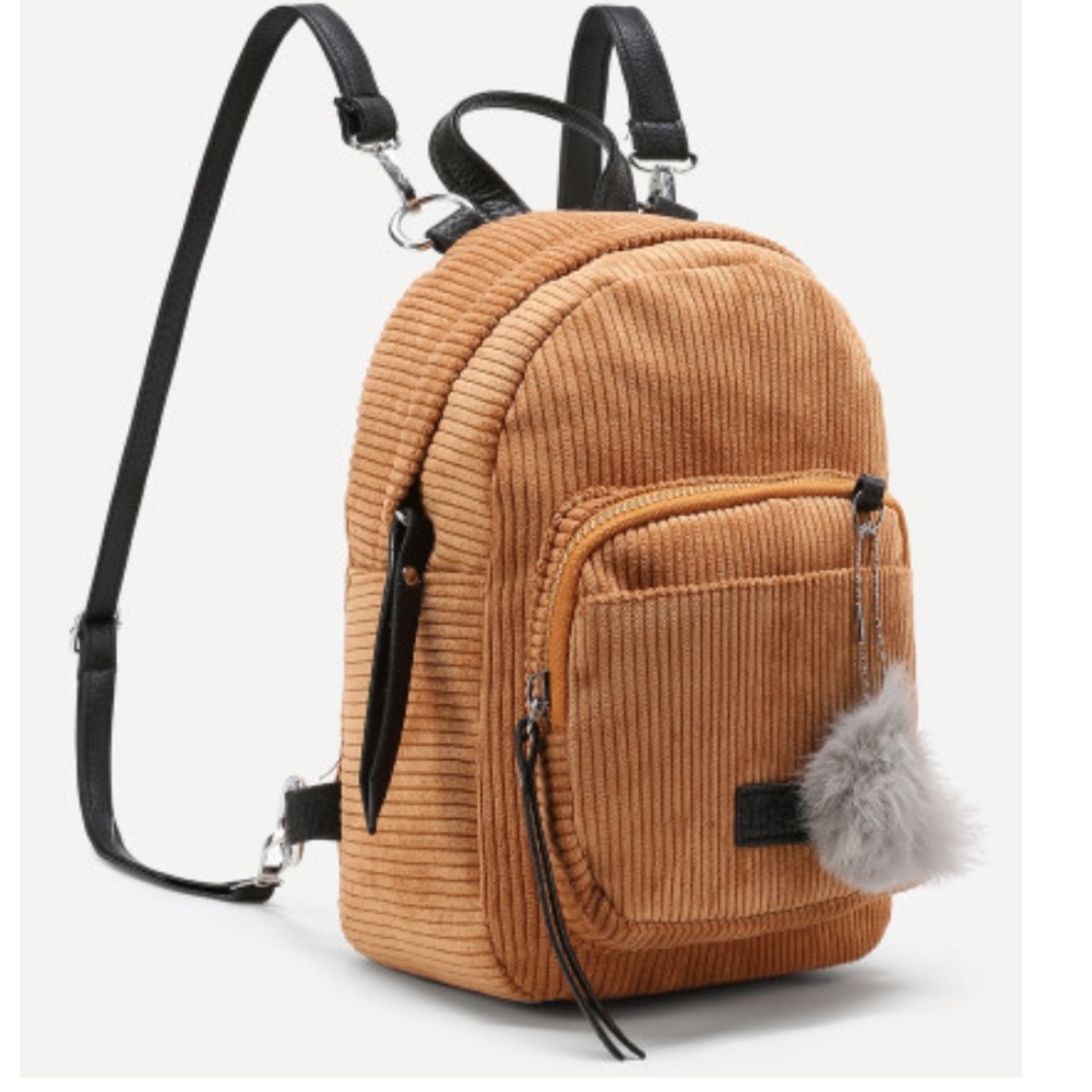Pom Pom Corduroy Backpack / LAST ONE - Picture 3 of 5