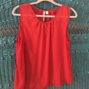 LC Lauren Conrad red sleeveless shirt L