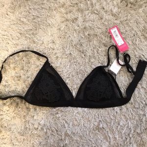 Xhilaration Black Floral Bikini Top