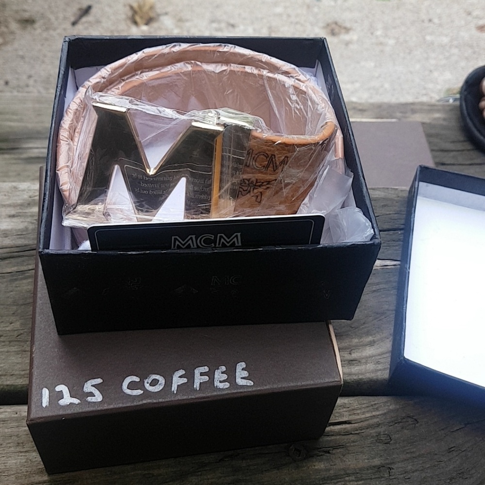 MENS Designer MCM Belt (Wheat)