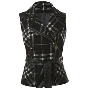 CAbi Fall Plaid Moto Vest
