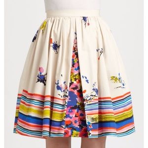 RED Valentino Striped Floral Skirt