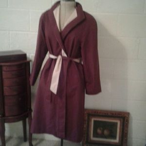 Aigner Reversable Coat..Burgandy & Tan Sz4 8P