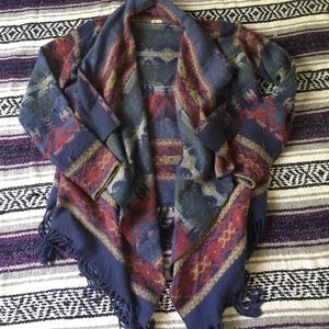 Tribal Print Wool Cardigan