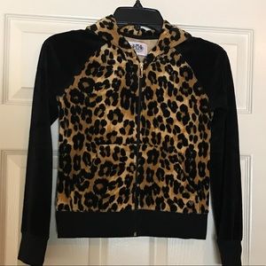 Matching Juicy leopard velour jacket & skirt