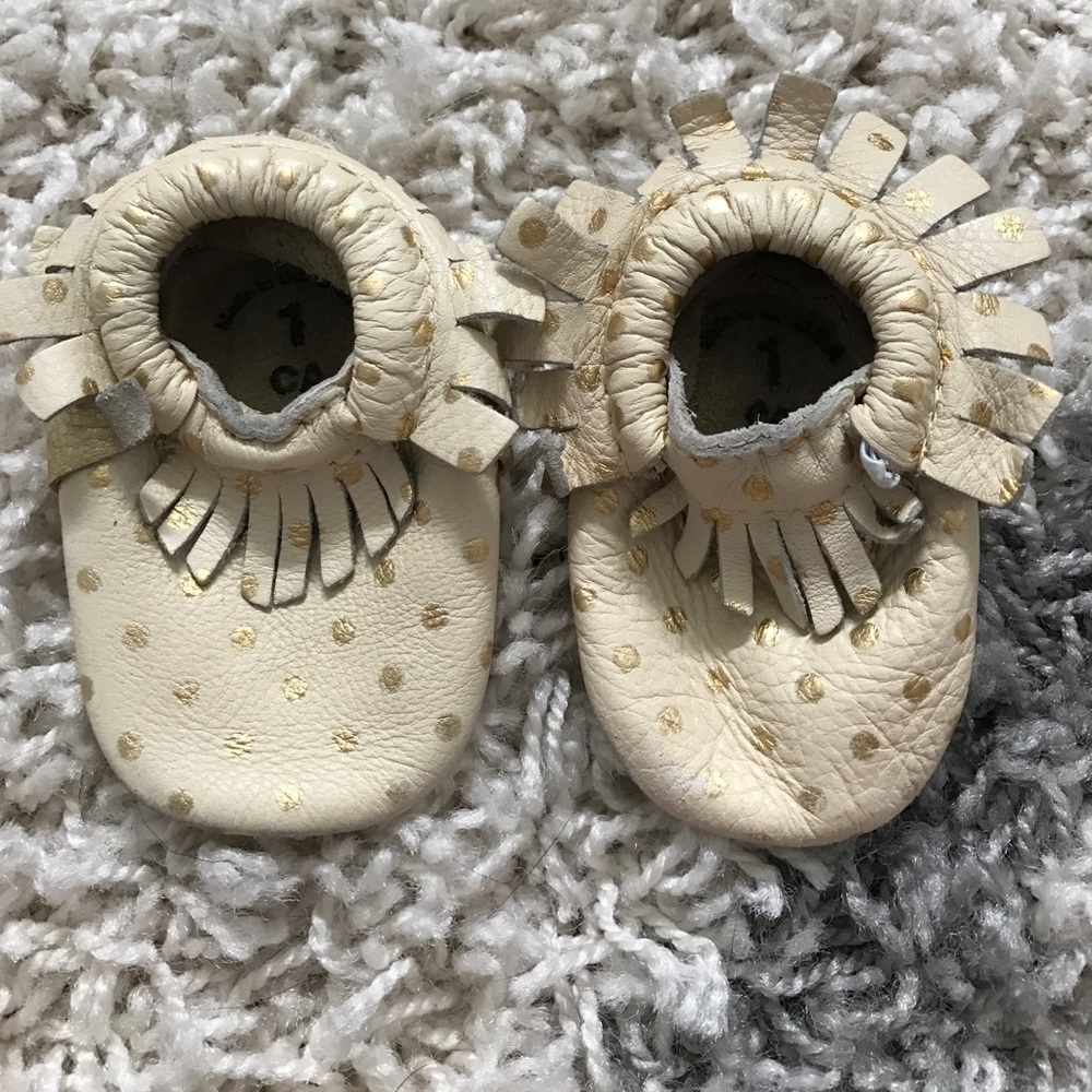 Freshly picked gold dot moccasins
