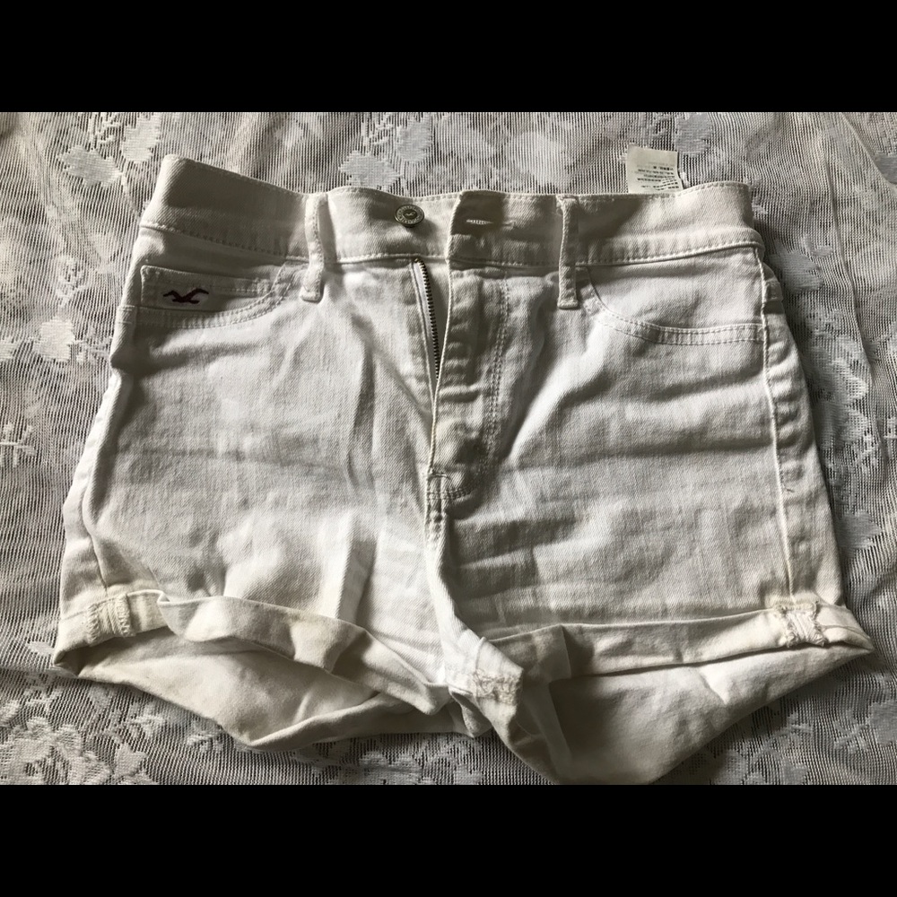White High Rise Shorts