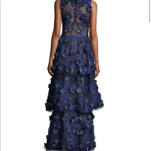 marchesa notte blue floral dress Marchesa Notte main image 0