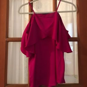 Open Shoulder Silk Top