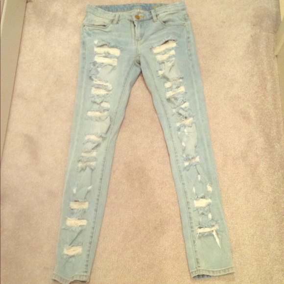 Blank NYC Super Distressed Light Wash Skinny Jeans - Picture 2 of 5