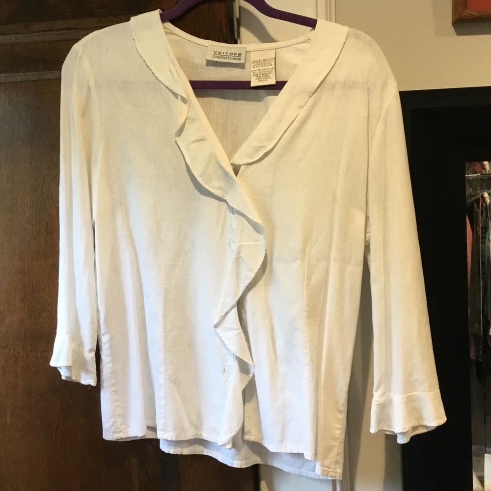 Uniform Jean Paul Richard Cotton Ruffle Blouse L