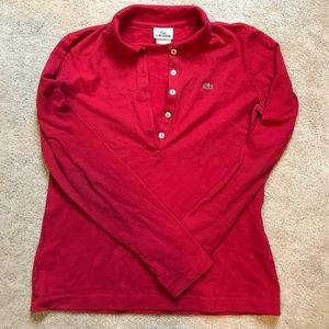 Lacoste Red Long Sleeved Women's Shirt