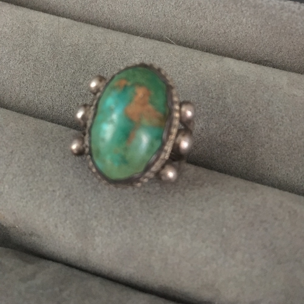 Turquoise & Stone Pinkie Ring