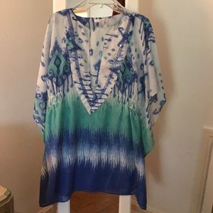 Teal & Blue cover up/ Shirt