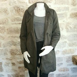 French Connection Army Green Parka Winter Coat