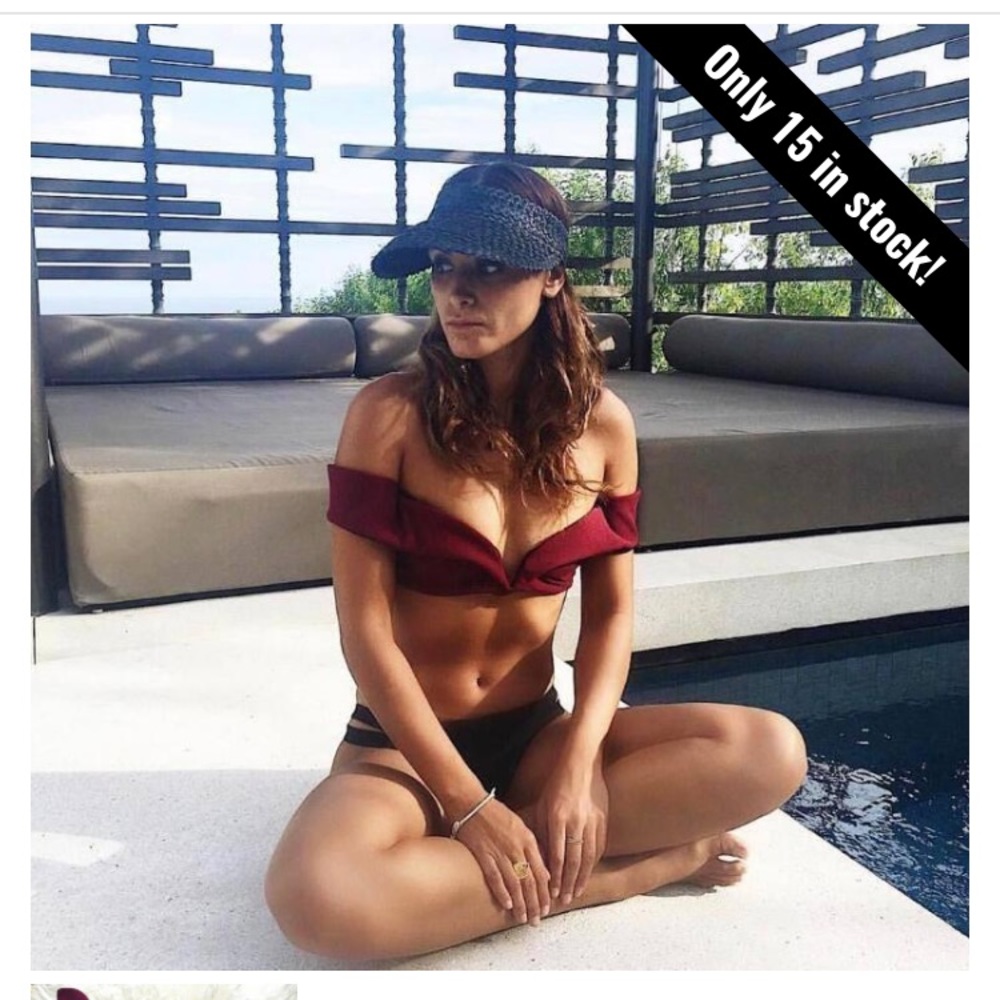 🛑SOLD NWT Dark Red V-Neck Bikini - Picture 3 of 5