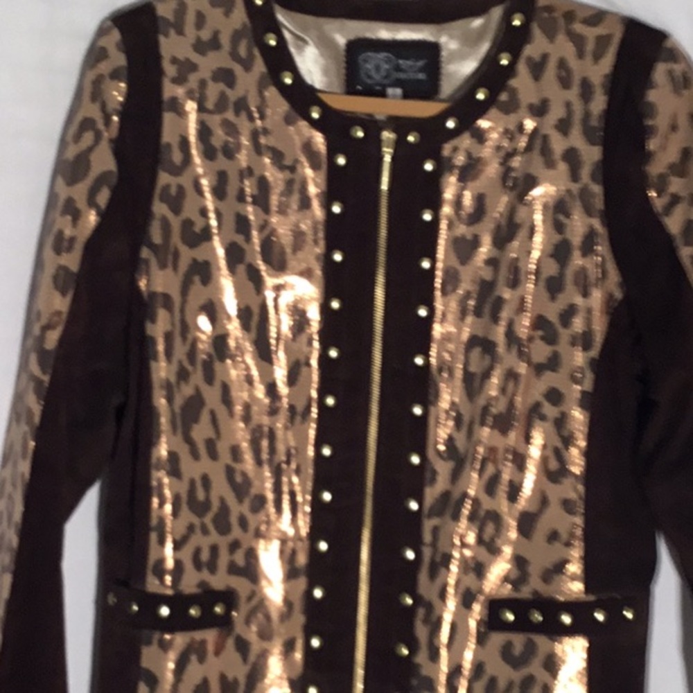 Brown and animal print jacket