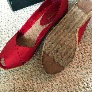 Ralph Lauren Red open-toed shoes. Size 7.5 B.