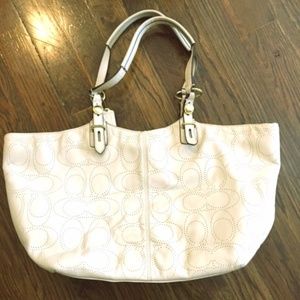 White Leather Coach Purse
