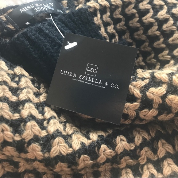 Brown & Black Knit Patterned Cardigan Sweater - Picture 2 of 2