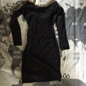 Black offshoulder crisscross long sleeve dress h&m