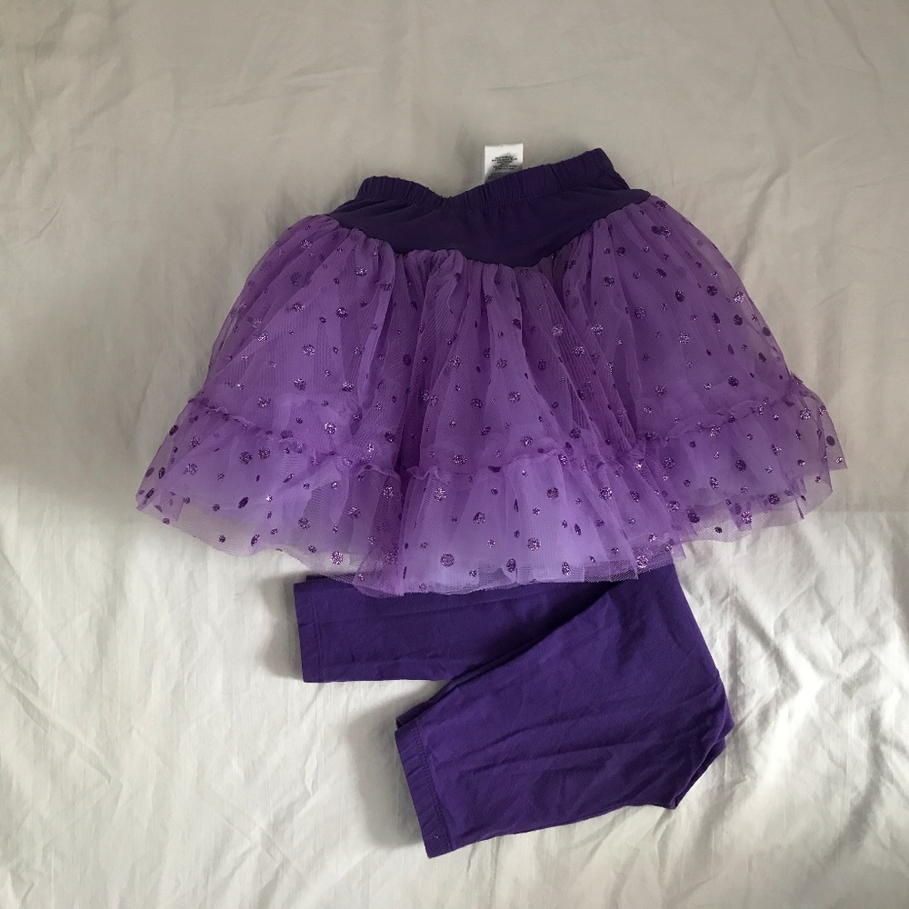 Jona Michelle purple glitter tutu & leggings 6 6X