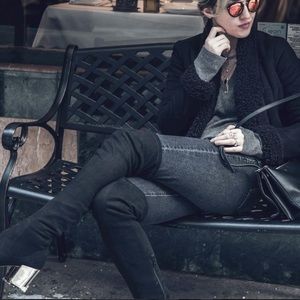 OTK pull up boots with silver heel Size 9