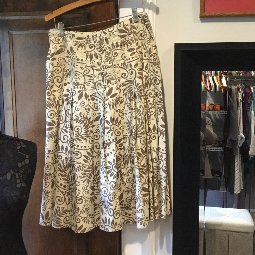 J.Jill Cotton Print Skirt Sz 8