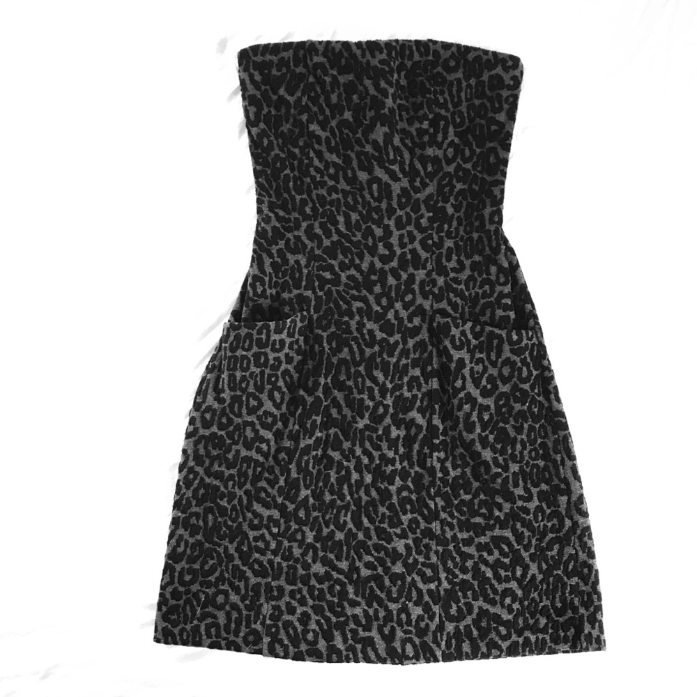 Strapless Leopard Print Dress