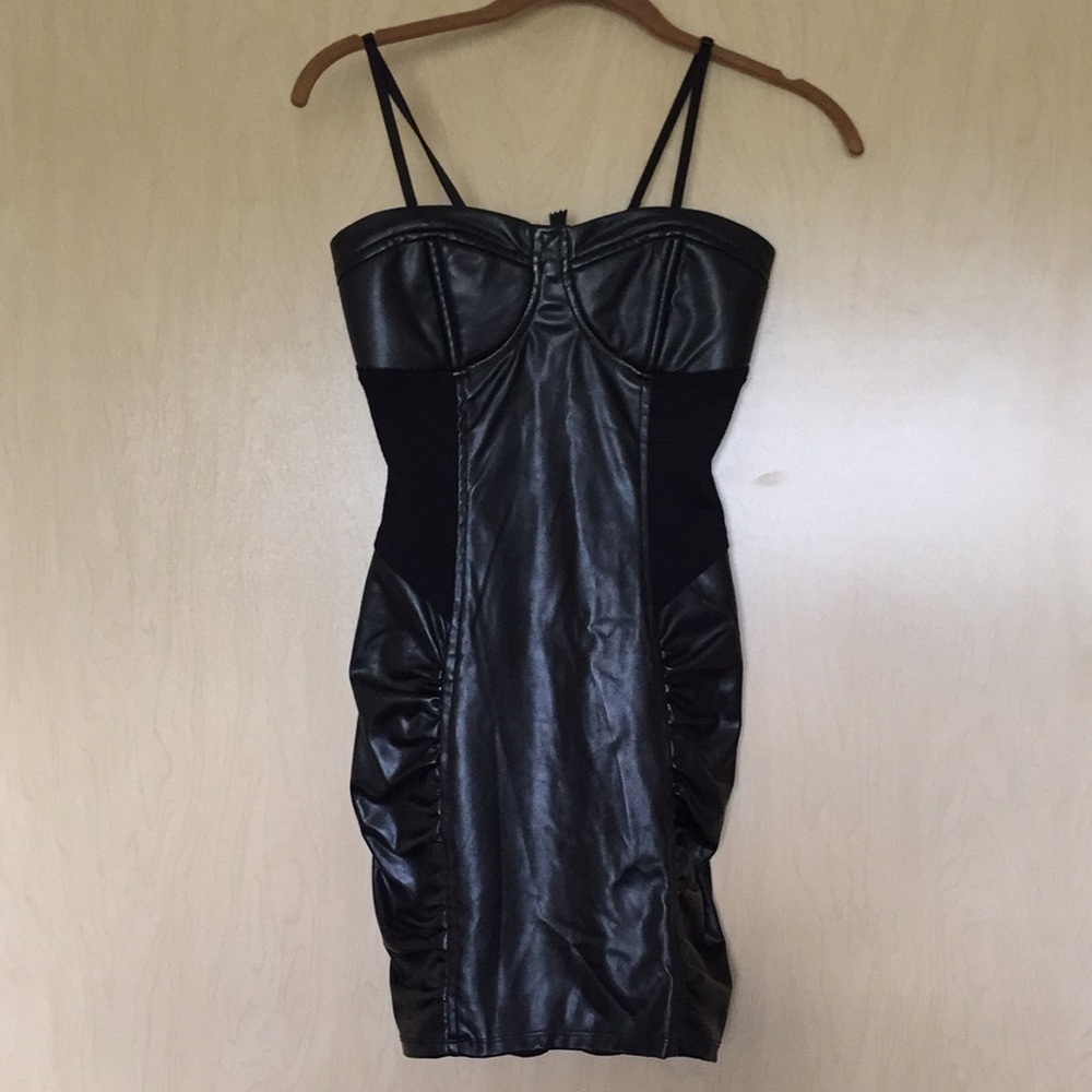 Sexy Faux Leather Bodycon Dress