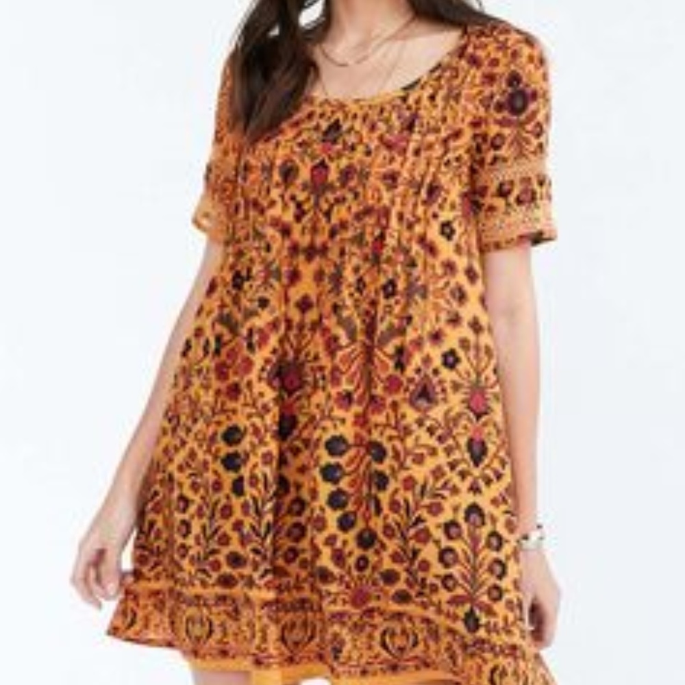 Ecote Amethyst Yellow Floral Dress