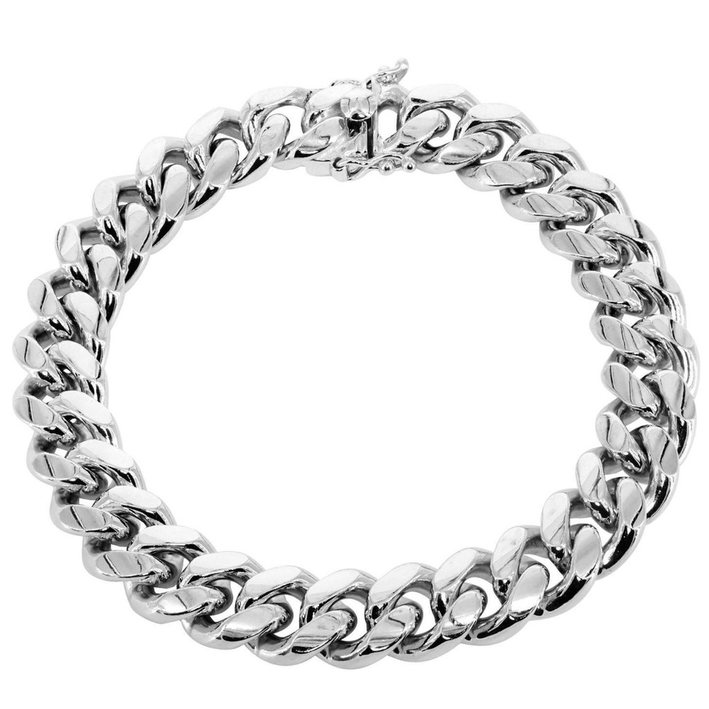 Hip Hop White Gold Miami Cuban Link Bracelet
