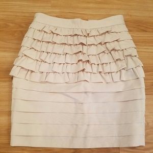 H&M h & m ivory white ruffle tiered peplum skirt 2