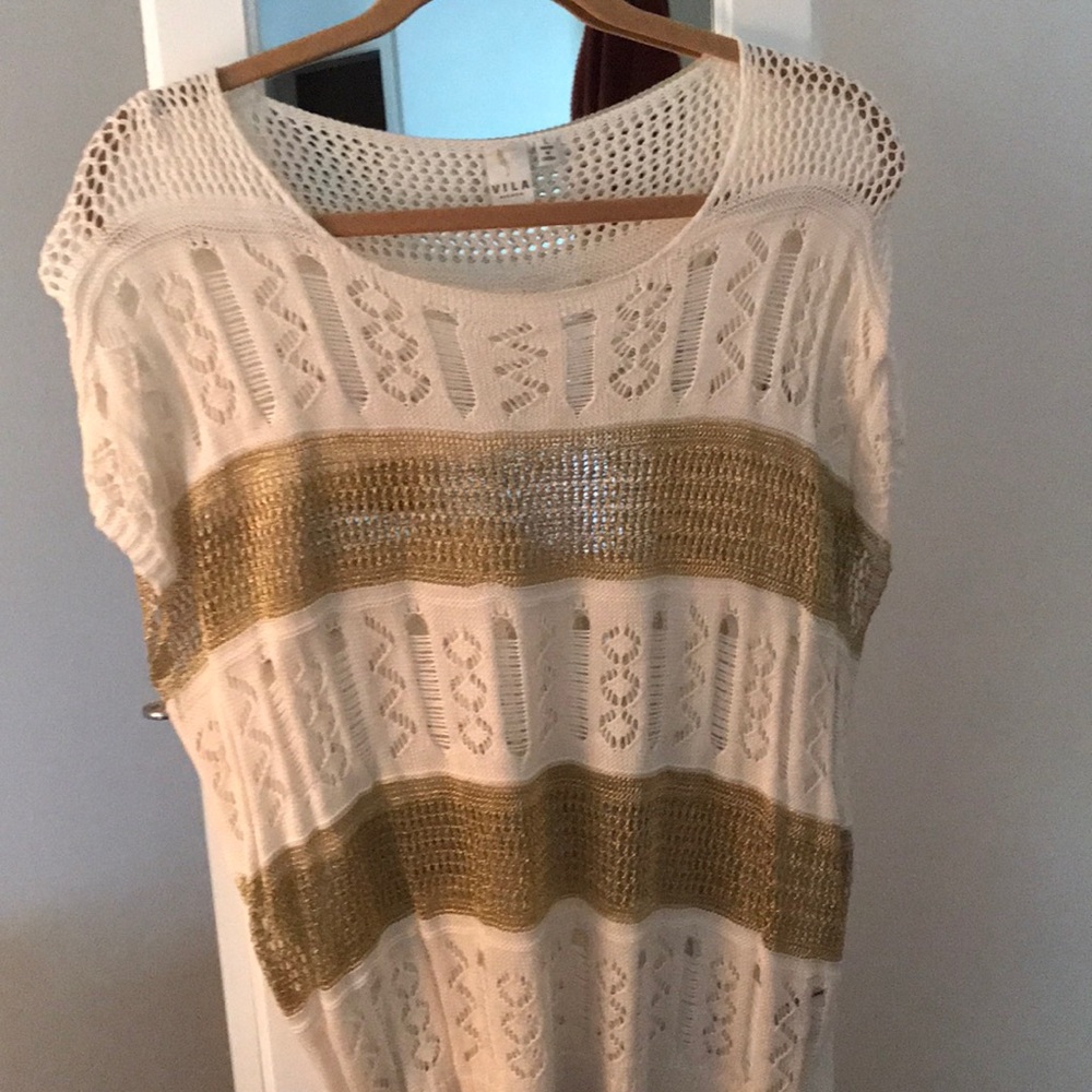 Boutique sweater White and Gold size Lg