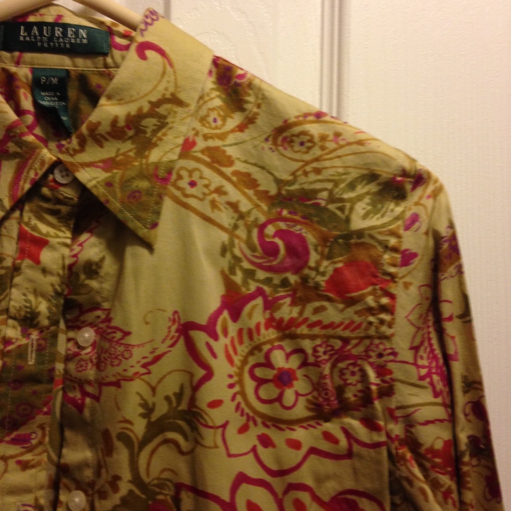 🟢Lauren Green Paisley Shirt