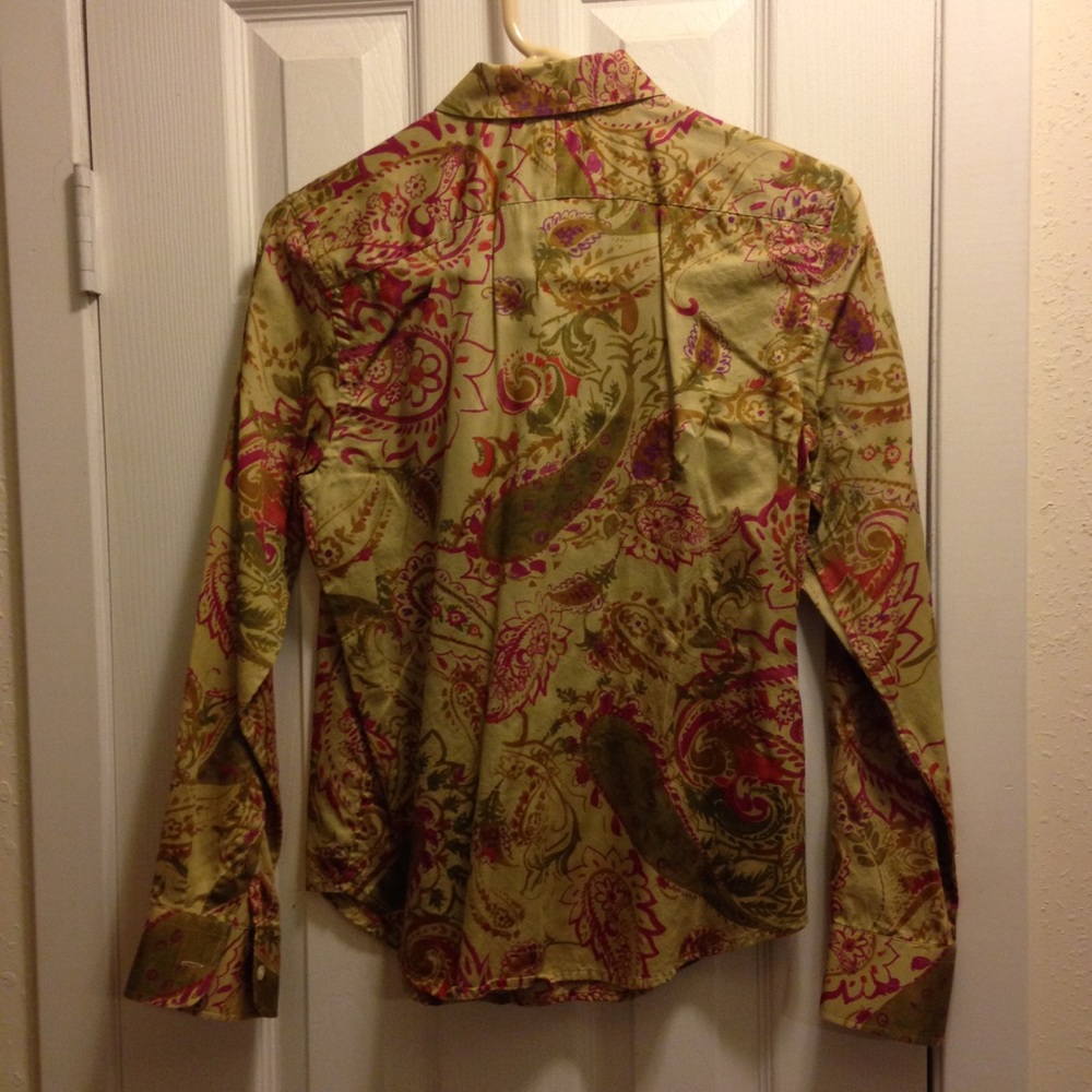 🟢Lauren Green Paisley Shirt - Picture 4 of 5