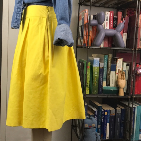 French Connection Cotton Linen Pleated Skirt - Picture 5 of 8