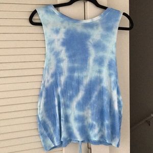 EUC Blue/white tie dye Tank Top