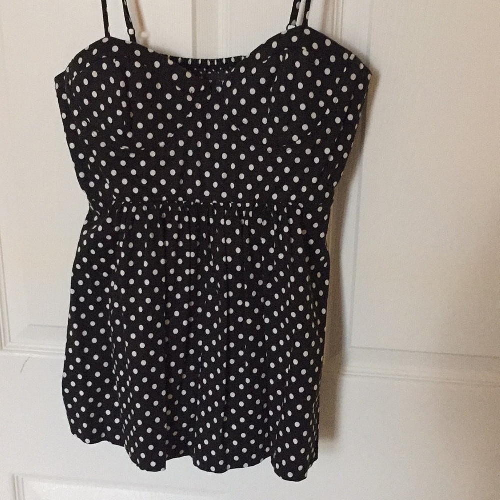Polka dot peplum top