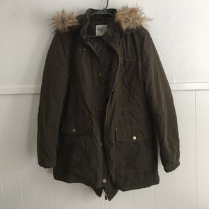 Military green coat