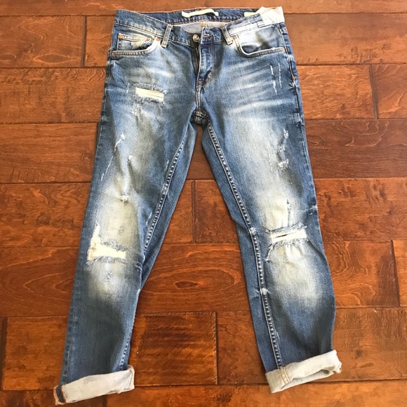 Zara Denim - Zara distressed cropped jeans