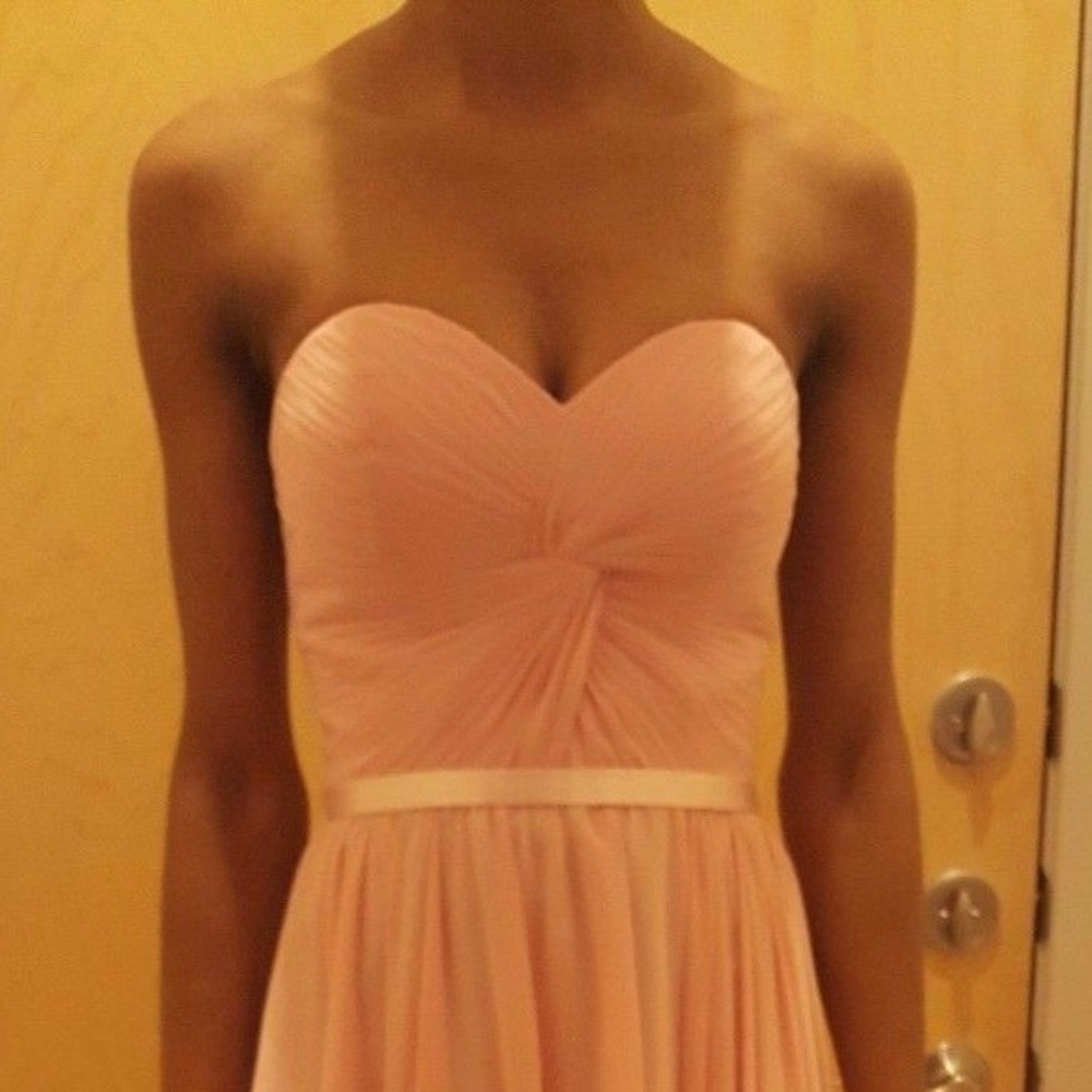 Long Evening Prom Ball Gown Pink Bridesmaid Dress