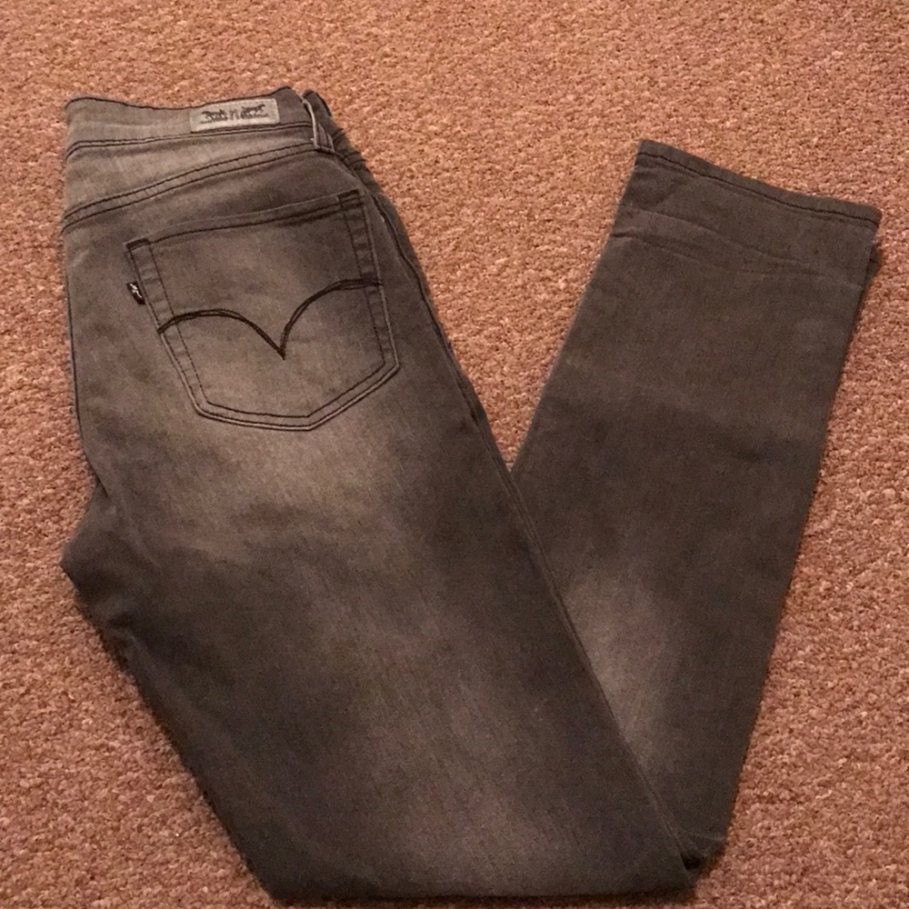 Grey Levi mid-rise skinny jeans