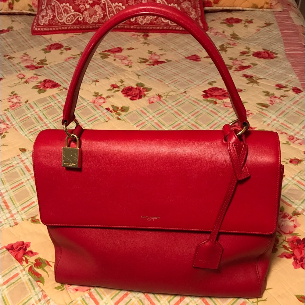 Saint Laurent lipstick red leather med Moujik bag