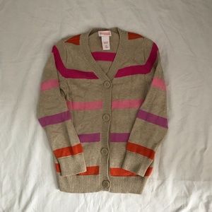 Genuine Kids tan orange pink long cardigan 4 5 5T