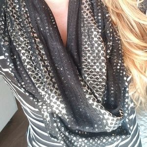 Silver sequin scarf