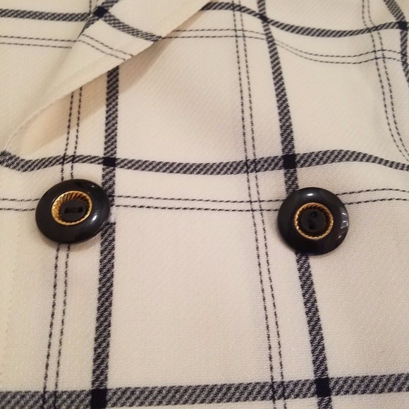 Blazer Suit Jacket Sz 9 fit 6 8 L Stripe Ivory - Picture 3 of 7